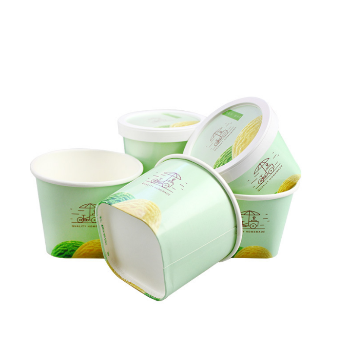 Top Round Bottom Disposable Ice Cream Yogurt Mousse Pudding Paper Cup