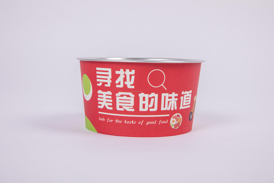 Customized Food Grade Waterproof Greaseproof Pet Food Container Round Aluminum Foil Container Paper Bowl with Aluminum Foil Lid