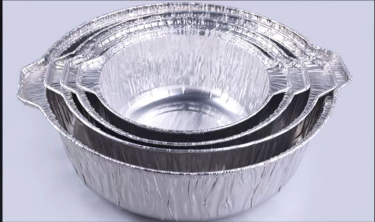 Disposable hot pot packing box takeout aluminum foil meal box Aluminum foil pot heating tin foil pot round tin box with lid 