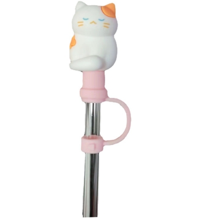 New silicone cartoon hooded straw