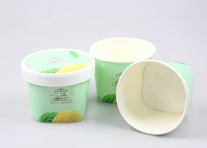 Top Round Bottom Disposable Ice Cream Yogurt Mousse Pudding Paper Cup