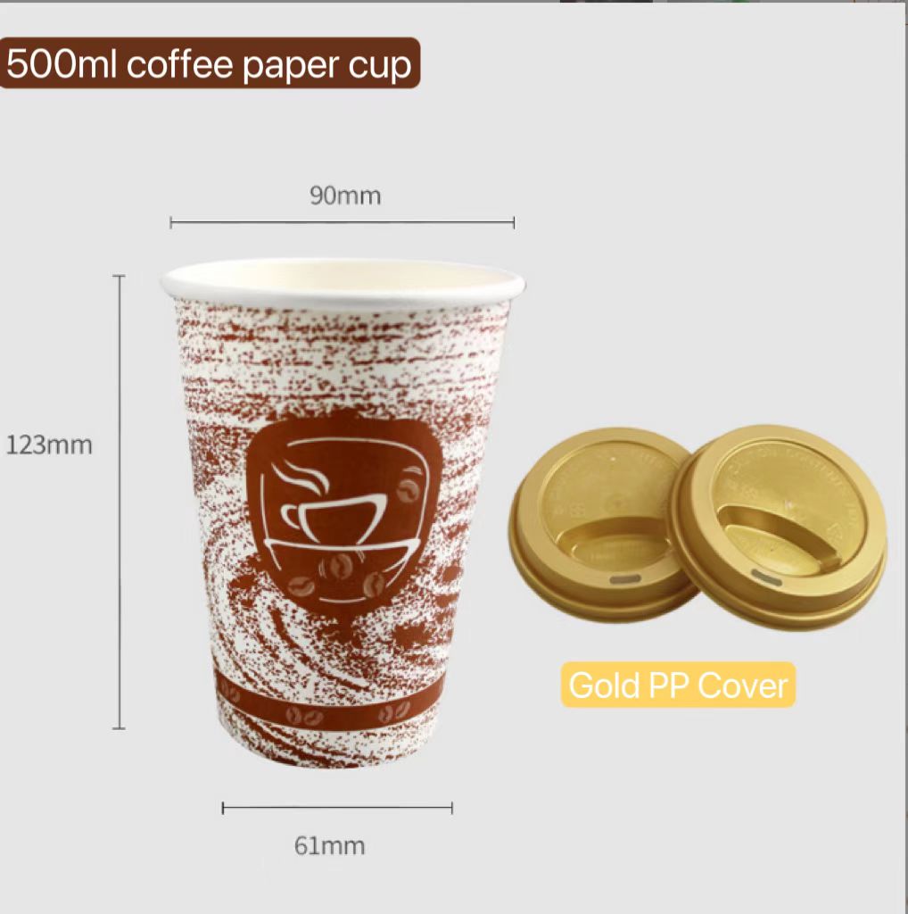 Thickened Disposable Paper Coffee Cup with Lid