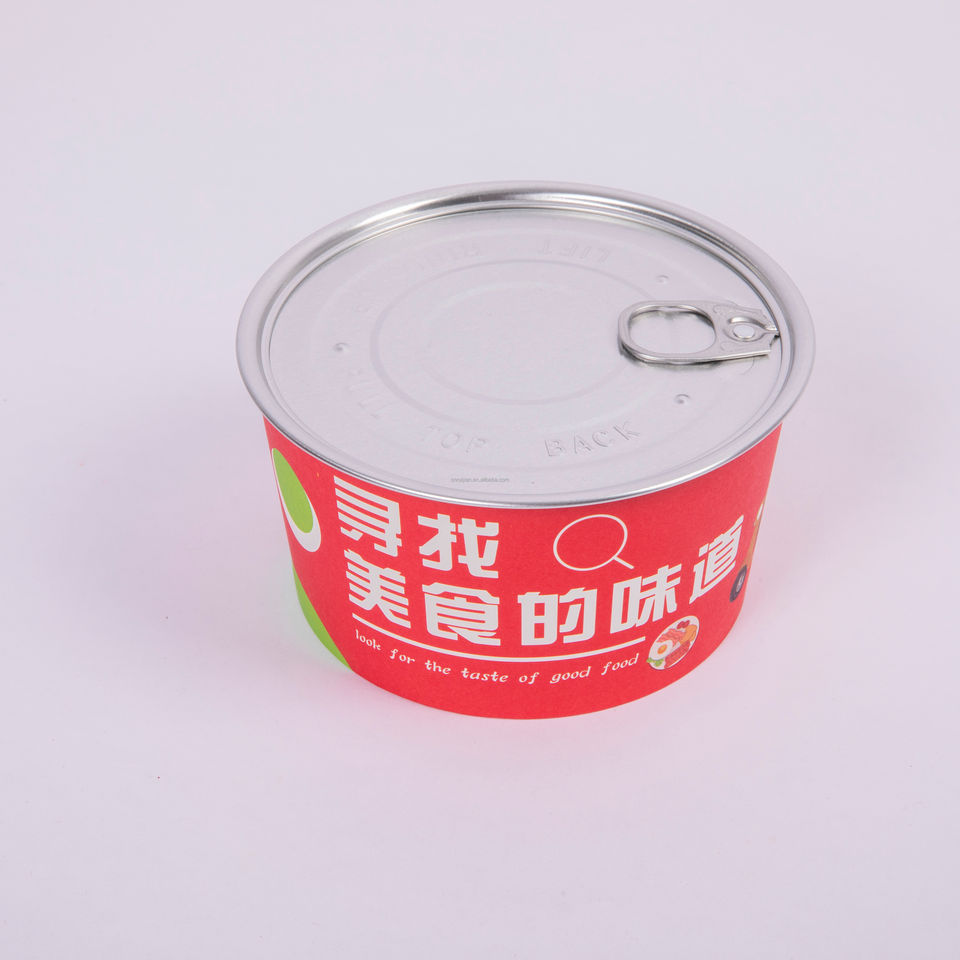 Customized Food Grade Waterproof Greaseproof Pet Food Container Round Aluminum Foil Container Paper Bowl with Aluminum Foil Lid